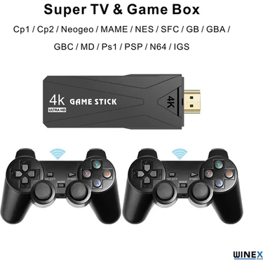 Winex 4K Android Tv Stick ve Retro Game Konsol 10000 Oyunlu Fiyatı