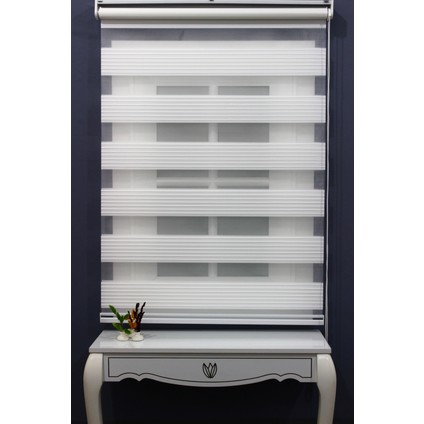 Ekru Geniş Plise Zebra Perde Güneşlik