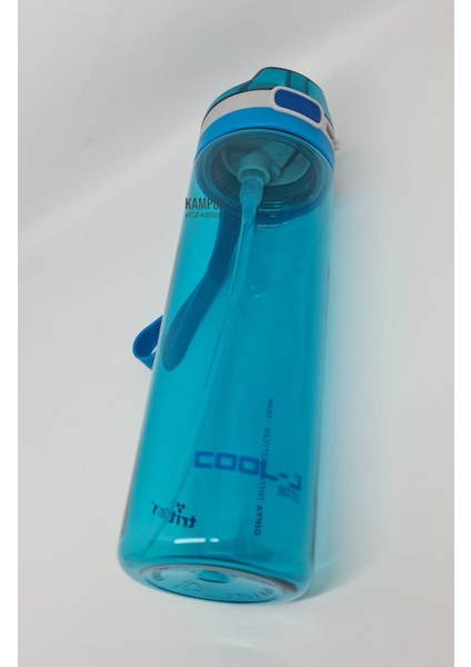 Cool-J 600ML Pipetli Kilitli Mavi-Gri Tritan Matara