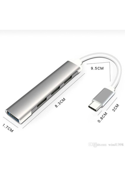 Uygun Elektronik Type - C 4 Girişli USB Çoğaltıcı Type-C To USB Hub 4 Ports (Macbook Uyumlu) Type-C To USB Hub