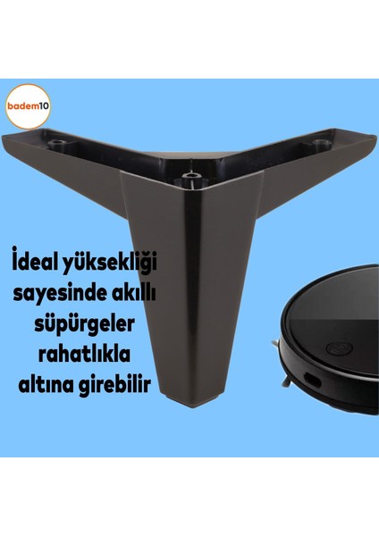 Sedir Lüks Mobilya Kanepe Sehpa Tv Ünitesi Koltuk Ayağı 12 cm Siyah Baza Ayak 4 Adet fırsatları