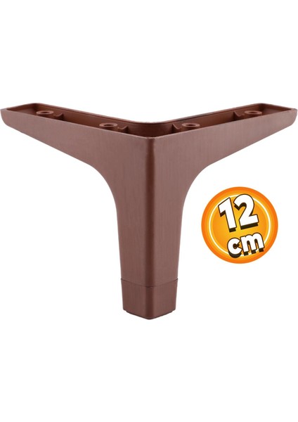 Sedef Lüks Mobilya Kanepe Sehpa Tv Ünitesi Koltuk Ayağı 12 cm Ceviz Ahşap Desenli Ayakları (4 Adet)