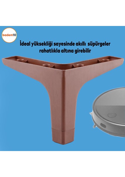 Sedef Lüks Mobilya Kanepe Sehpa Tv Ünitesi Koltuk Ayağı 12 cm Ceviz Ahşap Desenli Ayakları (4 Adet)