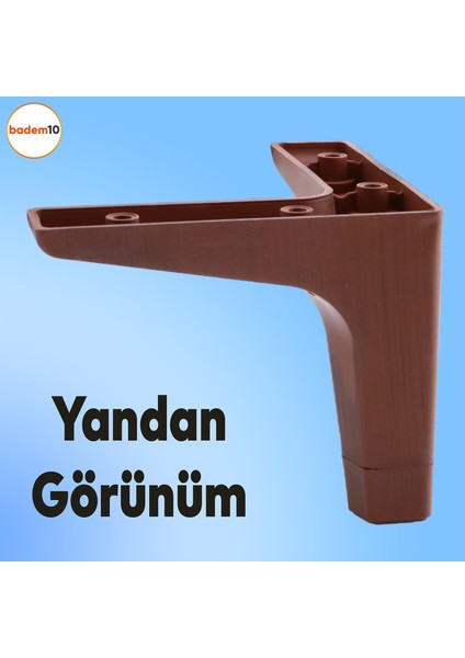 Sedef Lüks Mobilya Kanepe Sehpa Tv Ünitesi Koltuk Ayağı 12 cm Ceviz Ahşap Desenli Ayakları (4 Adet)