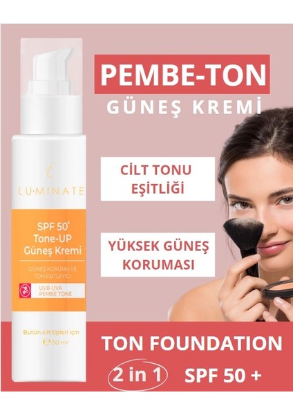 Güneş Kremi Spf 50+ Pembe Yüz Güneş Kremi Pink Touch Ton Eşitleyici Yüksek Koruma Uva