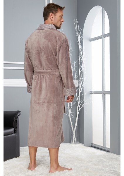 Nefti Renk Yaka Kapitone Bambu Pamuklu Erkek Bornozu fiyatları