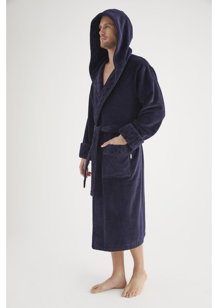 Yaka Jakarlı %100 Cotton Erkek Bornozu modelleri