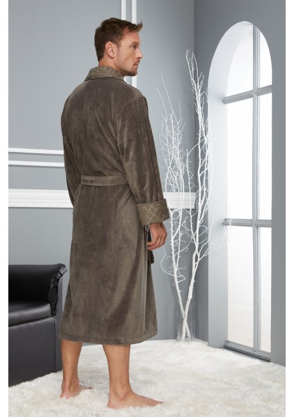 Nefti Renk Yaka Kapitone Bambu Pamuklu Erkek Bornozu fiyatları