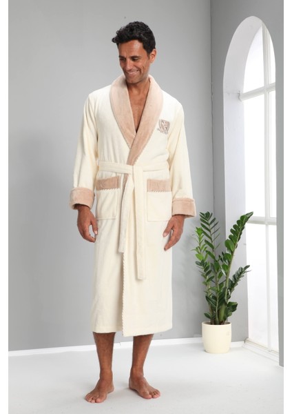 Nusa Men Nakışlı Bambo Cotton Erkek Bornozu modelleri