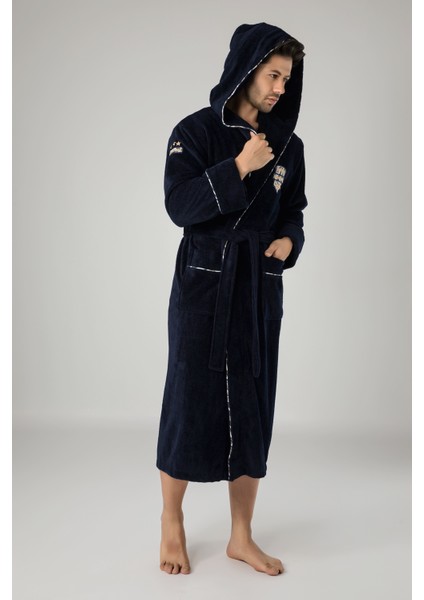 Commander Nakışlı Bambu Cotton Erkek Bornozu