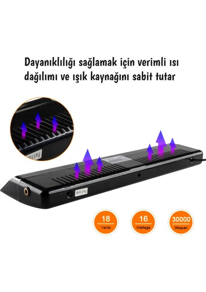 12 Ledli Çakar Vantuzlu Çakmaklık Girişli 12 Ledli Kırmızı-Mavi 10 Modlu Profesyonel Çakar