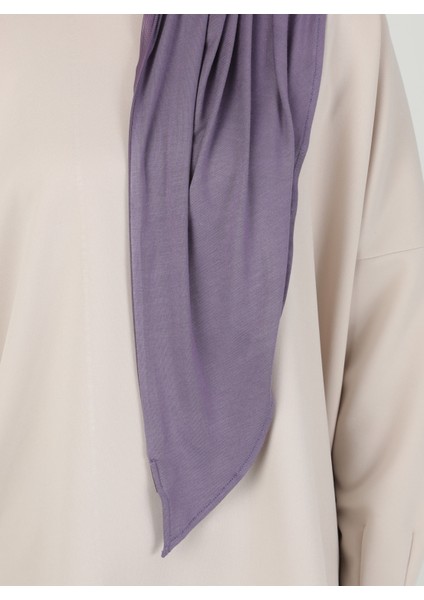 Fermuarlı Viskon Hijab - Mürdüm - Ecardin