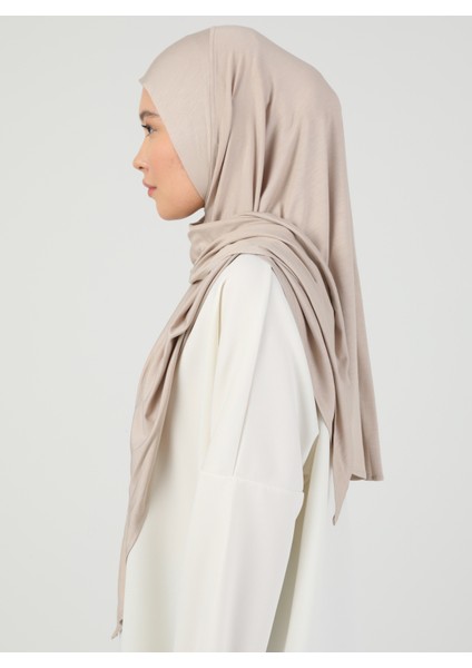 Fermuarlı Viskon Hijab - Açık Vizon - Ecardin modelleri