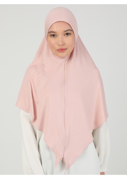 Fermuarlı Viskon Hijab - Pudra - Ecardin fiyatları