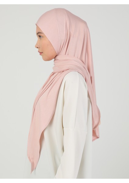Fermuarlı Viskon Hijab - Pudra - Ecardin modelleri