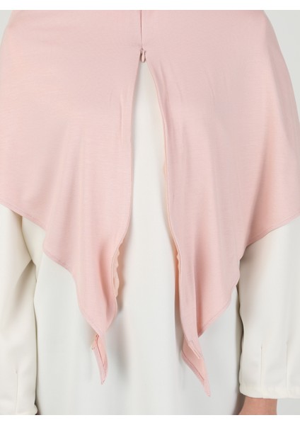 Fermuarlı Viskon Hijab - Pudra - Ecardin indirimleri