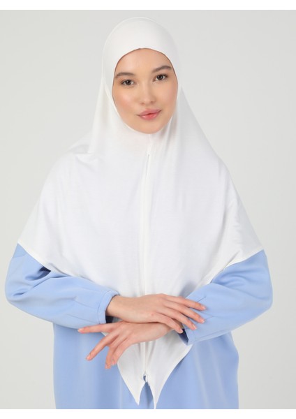 Fermuarlı Viskon Hijab - Krem - Ecardin fiyatları