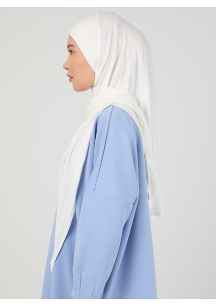 Fermuarlı Viskon Hijab - Krem - Ecardin modelleri