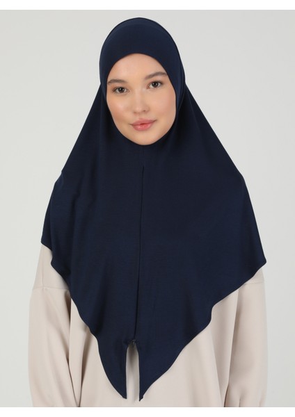 Fermuarlı Viskon Hijab - Lacivert - Ecardin fiyatları