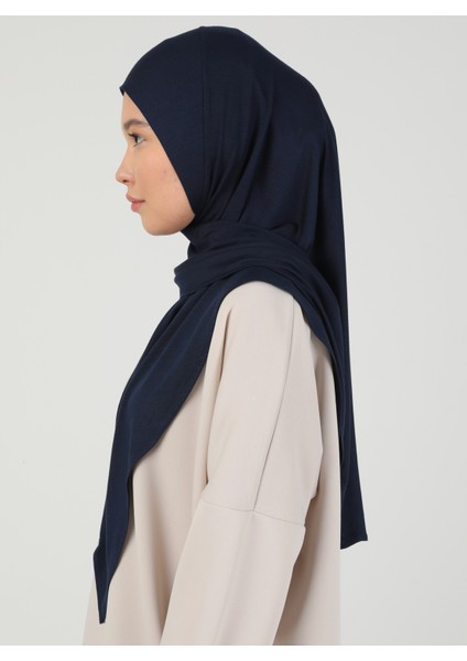 Fermuarlı Viskon Hijab - Lacivert - Ecardin modelleri