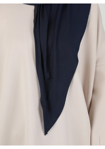 Fermuarlı Viskon Hijab - Lacivert - Ecardin fırsatları