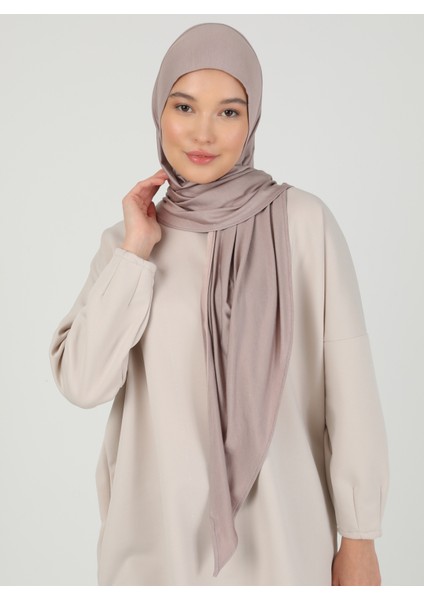 Fermuarlı Viskon Hijab - Dumangülü - Ecardin