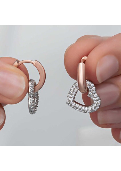 ​gümüş Rose Sallantılı Kalp Kadın Küpe fırsatları