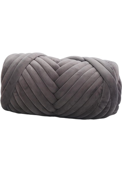 0.5kg Kadife Tıknaz Iplik Kol Örgü Halı Yumuşak Yıkanabilir Diy Tığ Işi Jumbo Koyu Gri (Yurt Dışından)