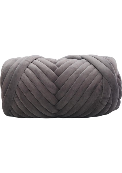 0.5kg Kadife Tıknaz Iplik Kol Örgü Halı Yumuşak Yıkanabilir Diy Tığ Işi Jumbo Koyu Gri (Yurt Dışından)