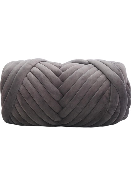 0.5kg Kadife Tıknaz Iplik Kol Örgü Halı Yumuşak Yıkanabilir Diy Tığ Işi Jumbo Koyu Gri (Yurt Dışından)
