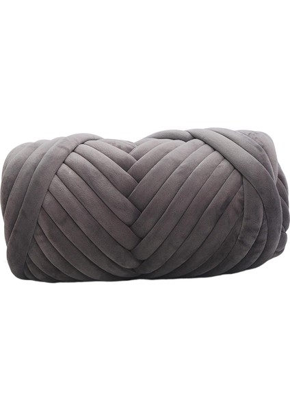 0.5kg Kadife Tıknaz Iplik Kol Örgü Halı Yumuşak Yıkanabilir Diy Tığ Işi Jumbo Koyu Gri (Yurt Dışından)