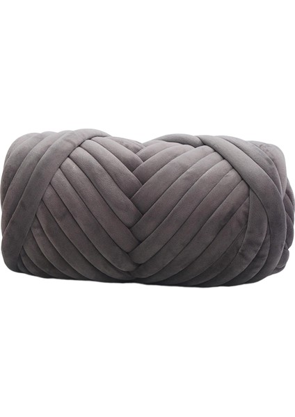 0.5kg Kadife Tıknaz Iplik Kol Örgü Halı Yumuşak Yıkanabilir Diy Tığ Işi Jumbo Koyu Gri (Yurt Dışından)