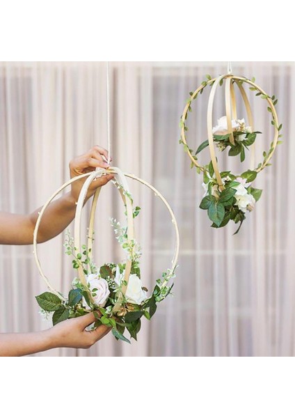 Rüya Catcher Hoop, Ahşap Bambu El Yapımı, Çelenk Makrome Zanaat 23CM Ahşap (Yurt Dışından)