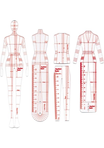 Moda Çizim Cetvel Kadın Insansı Desenler Tasarlama Eskiz Şablonu B Için (Yurt Dışından)