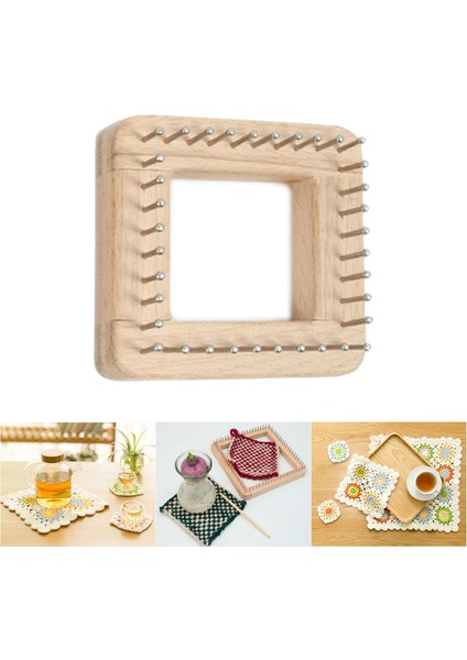 El Yapımı Örgü Ahşap Iğne Işçiliği Tığ Aarketi Şapkalar Için Oyuncaklar 10X10CM (Yurt Dışından)