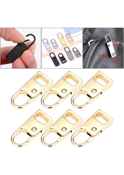 6pcs Metal Çıkarılabilir Fermuarı Etiketleri Giysiler Için Çekme Sekmeleri Sturdy (Yurt Dışından)