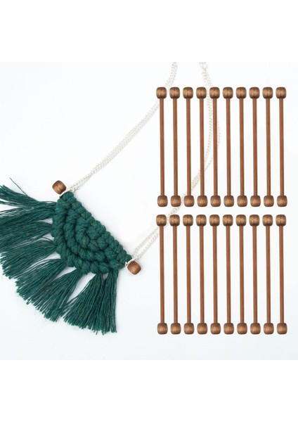 Goblen Asılı Çubuk 20 Adet Mini Set Ahşap Ev Banner Tutucu Dokuma (Yurt Dışından)