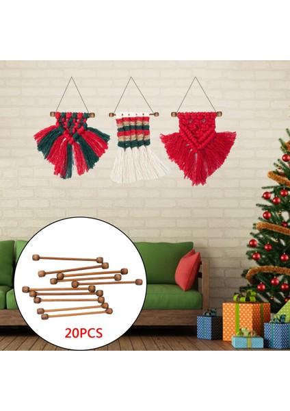 Goblen Asılı Çubuk 20 Adet Mini Set Ahşap Ev Banner Tutucu Dokuma (Yurt Dışından)