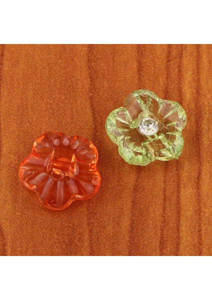 50 Parça Karışık Boyut Reçine Yuvarlak Düğmeleri Çocuk Düğmeleri Düz Rhinestone Düğmesi Set Çok Molor 0.6cm (Yurt Dışından)