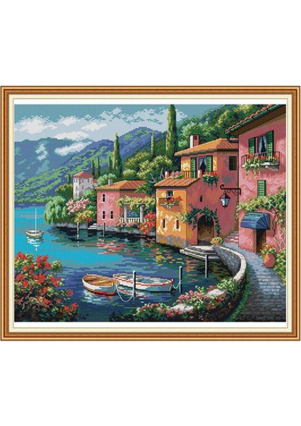 Çaprazş Önceden Basılmış - Ingilizce ile Şehir Peyzaj Nakışı 52X44CM (Yurt Dışından) fiyatları