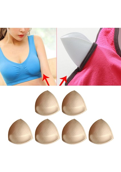 3 Çift Üçgen Sütyen Pedler Çıkarılabilir Sütyen Kupaları Için (Yurt Dışından) indirimleri