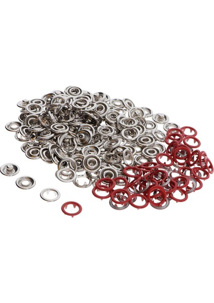 50 Set Oyukğmesi Çatal Çıtçıtğmeleri Bağlantı Elemanları Kırmızı (Yurt Dışından)