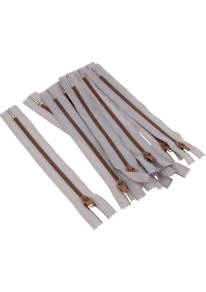 10 Adet Reçine Bobin Fermuarı Kapalı Uç Fermuarı Dikiş Malzemeleri Açık Gri (Yurt Dışından)