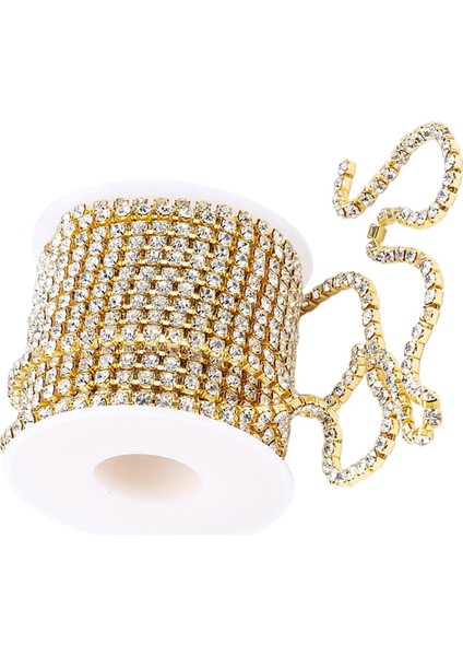 10M Rhinestone Zinciri Kristal Kurdele Diamante Zanaat Altın (Yurt Dışından)