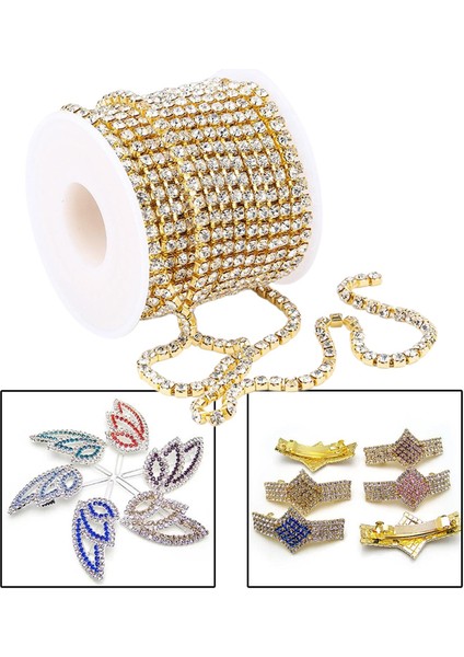 10M Rhinestone Zinciri Kristal Kurdele Diamante Zanaat Altın (Yurt Dışından) fırsatları
