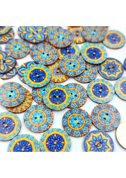 100PCSŞ Için Ahşapğmesi Scrapbooking 3/4in Blue Serisi Mavi Serisi 20MM (Yurt Dışından)