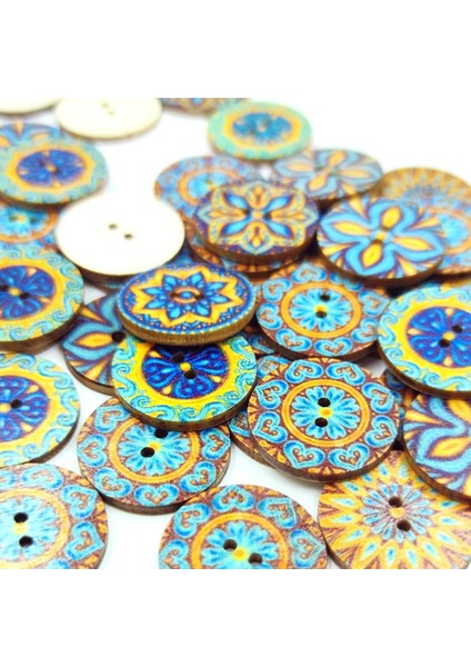 100PCSŞ Için Ahşapğmesi Scrapbooking 3/4in Blue Serisi Mavi Serisi 20MM (Yurt Dışından)