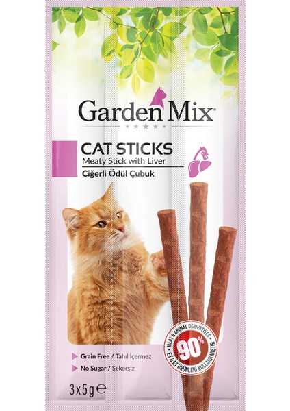 Garden Mix Ciğerli Kedi Stick Ödül 3*5g 50‘li