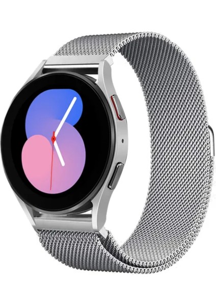 Samsung Galaxy Watch 3 41MM / Wach Active 2 40MM-44MM / Watch 42MM Uyumlu Metal Hasır Kordon Manyetik Metal Hasır Örgü
