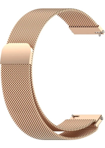 Samsung Galaxy Watch 4 Classic 46MM / Active R500 / Gear Sport R600 / Gear S2 Classic Uyumlu 20MM Mıknatıslı Metal Hasır Kordon modelleri